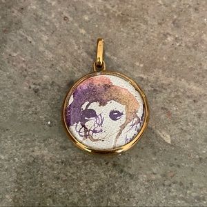 18K gold original TRECCANI portraits pendant